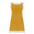thumbnail image 4 of Robe d'Été à Manches Courtes pour Femmes Col Rond Col en V Solide Décontractée Mini Robe Patineuse Ensemble Deux Pièces, Jupe d'Été Courte, 4 of 6