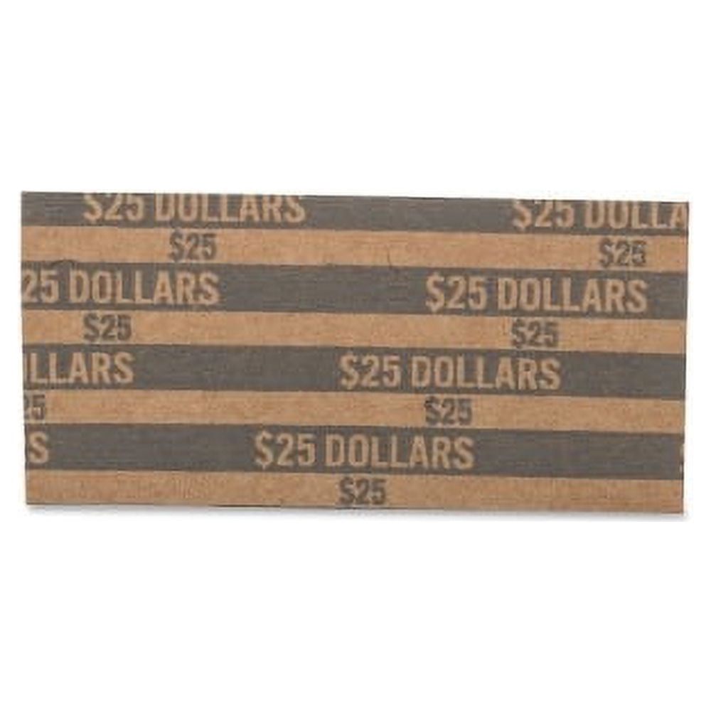 PAP-R Flat Coin Wrappers Total $25 in 25 Coins of $1 Denomination - Heavy Duty - Paper - Dark Gray