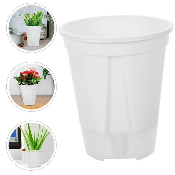 OUNONA  5 Pcs Flower Pot Self-watering Planters Terracotta Automatic White