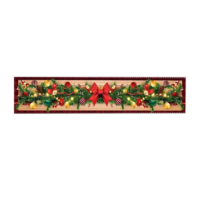 B Christmas Tablecloth 70.86 Inches Long Snowman Christmas Elements Patterns Festive Decoration Table Cover Size B Nylon Spandex Material For Holiday B