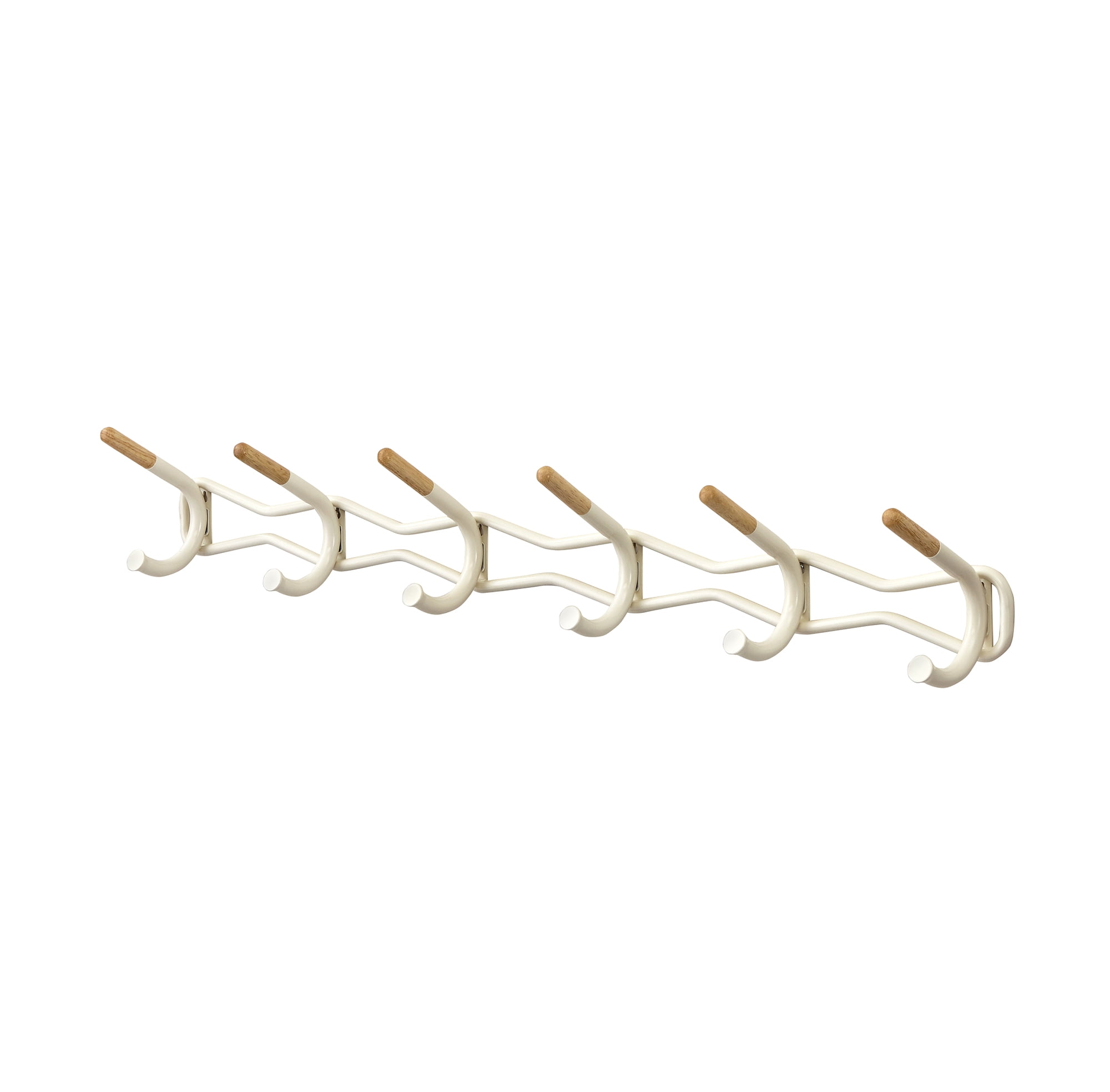 Family Coat Wall Rack, 6Hook, Cream