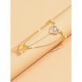thumbnail image 4 of PISONIC Full Rhinestone Butterfly Link Chain Crystal Finger Bracelet with Ring Bracelet Link with Ring Bracelet Accessories Party for Women, 4 of 6