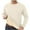Beige Solid Lined, variant on Men's Crewneck Sweatshirt Warm Sherpa Lined Sweatshirts Heavyweight Long Sleeve Underwear Winter Fleece Pullover