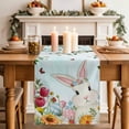 thumbnail image 2 of Table Runner 72 Inches Long for Kitchen Dining, Easter Dresser Scarf Farmhouse, Dining Table Decorations for Wedding/Parties, Spring Watercolor Bunny Eggs Tulip Flower Plant 14 x 72 In, 2 of 8