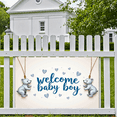thumbnail image 4 of LUUFILx Welcome Baby Boy Backdrop Decoration Background Banner for Newborn Baby Shower Party Supplies Photography Props Event Decors Celebration, 4 of 8