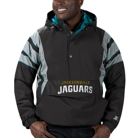 Jacksonville Jaguars Starter Thursday Night Gridiron Reflective Stripe Half-Zip Hooded Jacket - Black