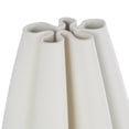 thumbnail image 5 of DecMode 9" Abstract Ribbed Dimensional Concaved White Ceramic Vase with Floral Shaped Rim, 5 of 9