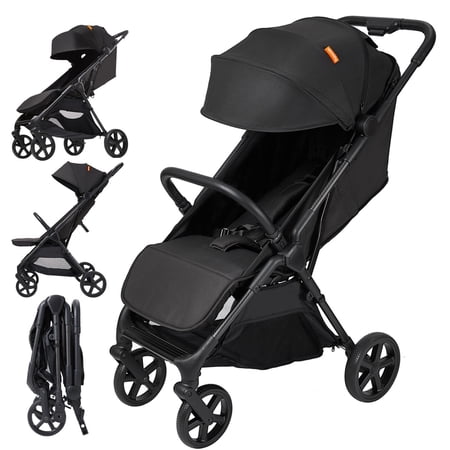 Mamazing Baby Stroller,Air Lite Carbon Fiber Lightweight Foldable Compact Travel Stroller for Newborn Infant Toddler,Black