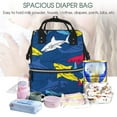 thumbnail image 5 of Pofeuu Cartoon Shark Print Diaper Bag Backpack, Multifunction Travel Pack Maternity Baby Changing Bags, Large Capacity, Waterproof, 5 of 6