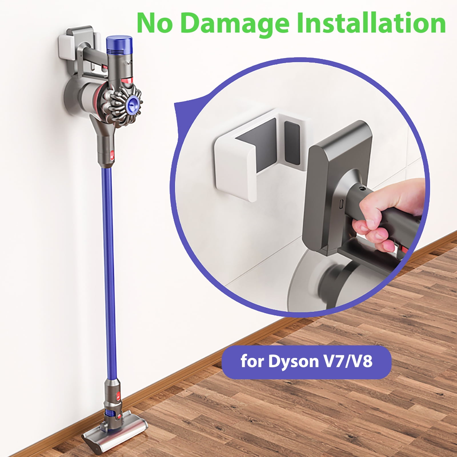 Liboer Wall Mount Stand for Dyson Vacuum Cleaner V7 V8, 3M Strong