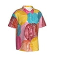 thumbnail image 2 of Balery Colorful Wool Balls Print Men's Hawaiian Shirts Short Sleeve Beach Shirt Relaxed Fit Vacation Button Down Shirts-X-Large, 2 of 9