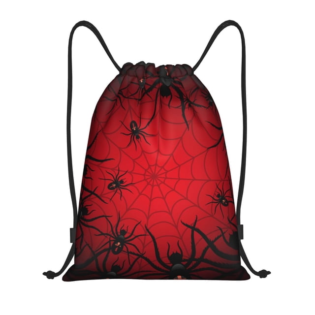 Xecao Spiders On The Web And Space Pattern Sports Drawstring Backpack - String Swim Gym Bag with Wet Proof Pocket for Women&Men-Small