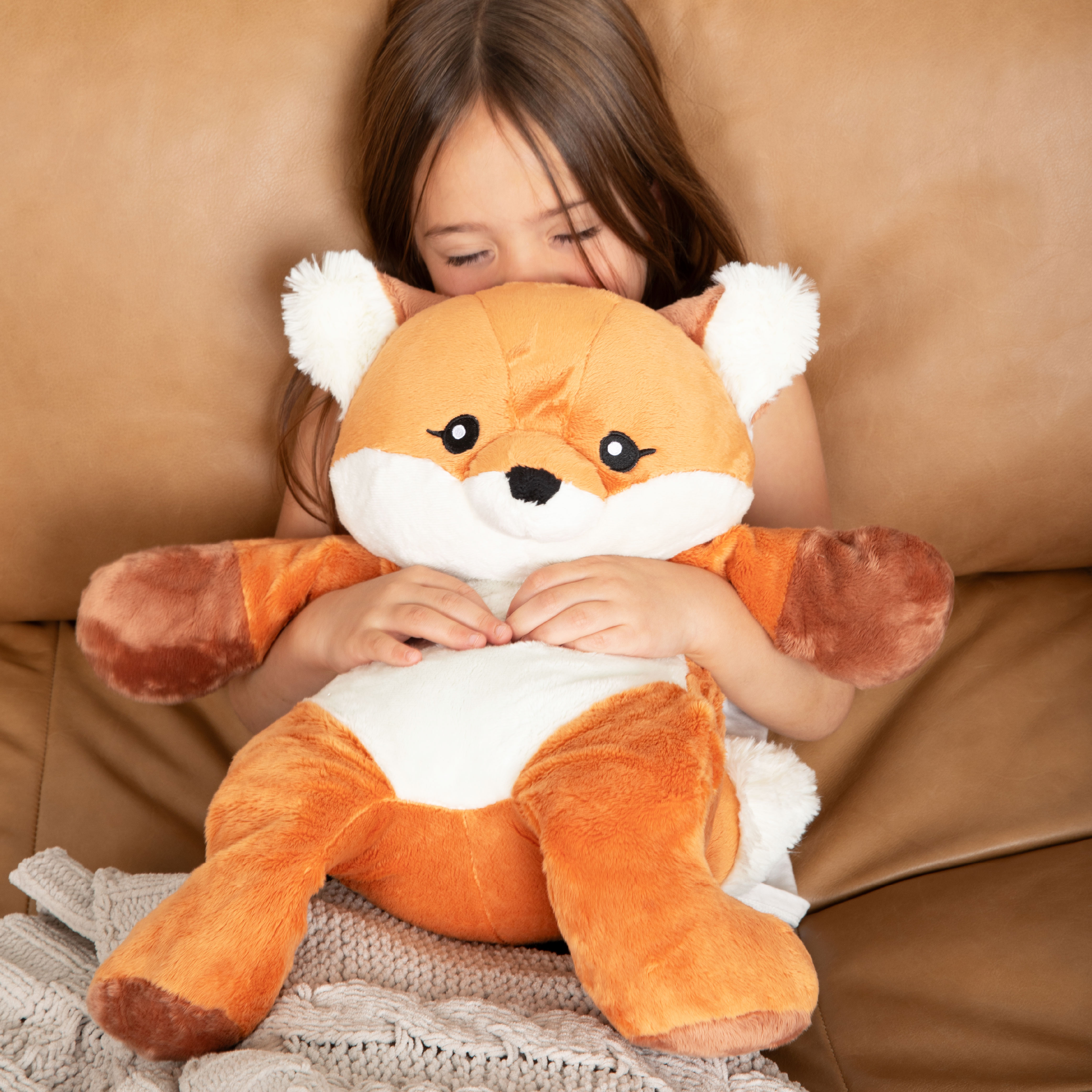 Hugimals Forrest the Fox 4.5lbs Weighted Self Care Stuffed Animal Stress and Anxiety Relief Plush for Adults and Kids