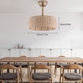 thumbnail image 4 of 18" Boho Ceiling Fan with Lights, Rattan Caged Flush Mount Ceiling Fans with Light and Control, 6 Wind Speed Ceiling Fan Light Fixture for Kitchen Bedroom Office E26 x 4, Low Noise, 4 of 17