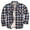 Beige Blue, variant on Men's Sherpa Lined Flannel Long Sleeve Cotton Plaid Snap Button Up Shirts Quilted Jacket (Navy, Red, White/10# XX-Large)