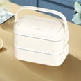 thumbnail image 4 of Stainless Steel Double Layer Lunch Box Can Be Put Into The Microwave To Keep Warm Multi Layer Compartment Lunch Box, 4 of 6