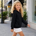 thumbnail image 5 of Resicozy Hoodies for Girls Cute Zip Up Fleece Hooded Sweatshirt for Kids,Teen Fashion Casual Sweatshirts with Pockets Black S, 5 of 6