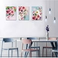 thumbnail image 5 of Flower Canvas Wall Art for Bedroom Woman Wall Decor Pink White Flowers Picture 3 Piece Framed Artwork Modern Plant Floral Canvas Prints for Kitchen Home Bathroom Girls Room Wall Decoration 12"x16", 5 of 6