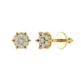 thumbnail image 2 of 0.28Ct Brilliant Round Cut Studs Crystal 18K Yellow Solid Gold Everyday Dainty Earrings Screw Back, 2 of 7