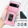 thumbnail image 5 of Dteck Shockproof Case for Google Pixel 9 Pro XL, with Slide Lens Cover Military Grade Ring Stand Protection Anti-Slip Phone Case, Rosegold, 5 of 8