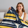 thumbnail image 5 of Nautical Anchor Fleece Throw Blanket for Couch, Navy Blue Yellow Striped Farmhouse Ombre Microfiber Flannel Blanket for All Season, Lightweight Soft Throw Blankets for Bedroom, Living Room, 60"x80", 5 of 9