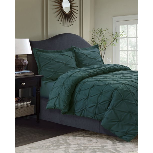 Sydney Pintuck Oversized Duvet Cover Set King Teal