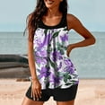 thumbnail image 4 of TrendVibe365 Womens Tankini Swimsuits 2 Piece with Shorts Purple Bathing Suits Boyfriend Shorts Tank Floral Swimwear Beachwear S, 4 of 4