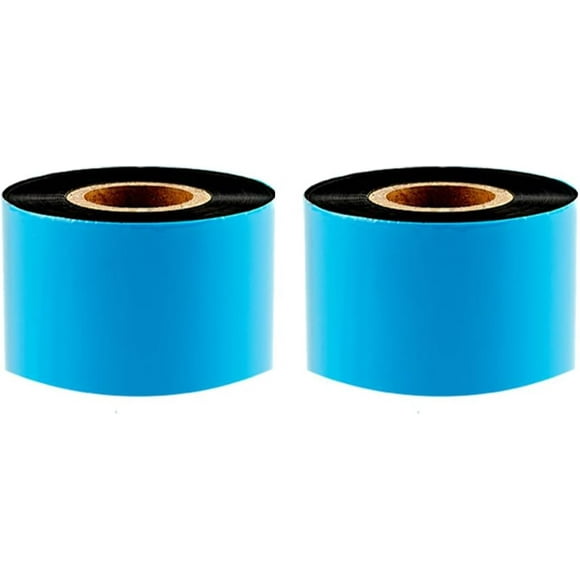 UTAH-2 Rolls 2.36" x 1476'(60mm x 450m) Enhanced Wax Thermal Transfer Ribbon, Core 1", Black, Ink Outside, Barcode Ribbon Compatible with Zebra Printer