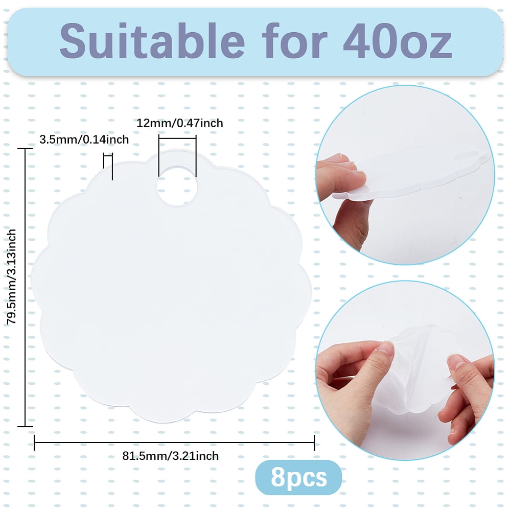 8Pcs Acrylic Heat Transfer Big Pendants Blank Tags Flower 79.5x81.5x3.5mm Hole: 12mm