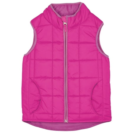 Cozy Cub Baby and Toddler Girl Winter Vest - Water Resistant and Insulated - Berry