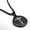 Black, variant on Stainless Steel Religious Cross Crucifix Round Medallion Pendant Necklace