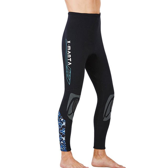 DIVE SAIL Pantalones de neopreno de 3 mm Costuras sin costuras de tipo dividido Mallas de buceo elásticas a prueba de sol de tres capas para bucear con esnórquel Surf Hombre azul L Eigraketly OD003286-03