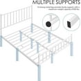 thumbnail image 6 of BOBOKY 14 Inch Full Size Bed Frame Metal Platform Bed with Spindle Headboard Footboard/Mattress Foundation/No Box Spring Needed/Underbed Storage Space/Steel Slat Support/Easy Set up, White, 6 of 10