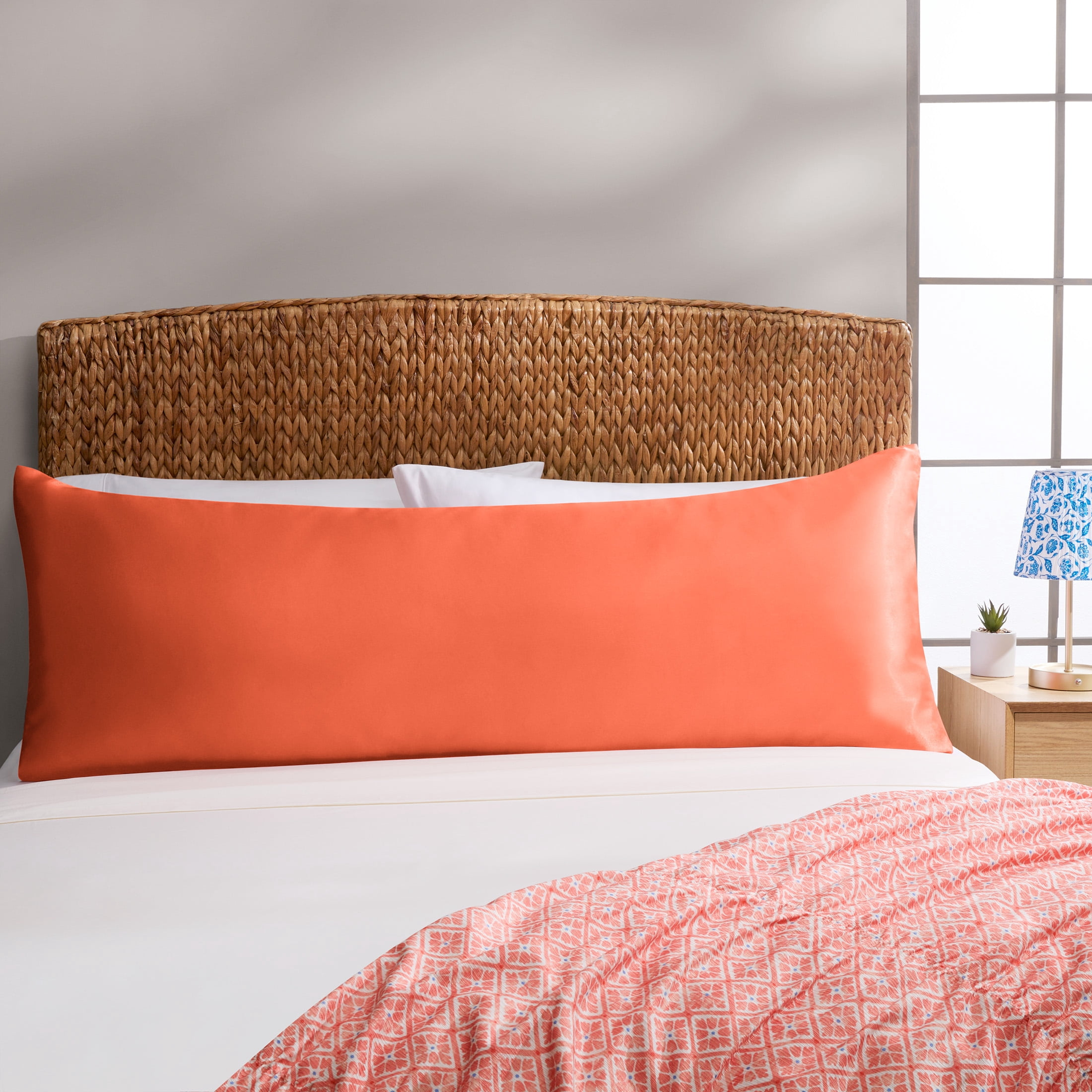 Mainstays by Becky G. & Alejandra Satin Body Pillow Cover, Orange