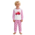 thumbnail image 2 of Boys Pajama Set Valentines Day Pajamas Long Sleeve Heart Print Crew Neck Loungewear Boys 9-10 Years Pajamas, 2 of 4