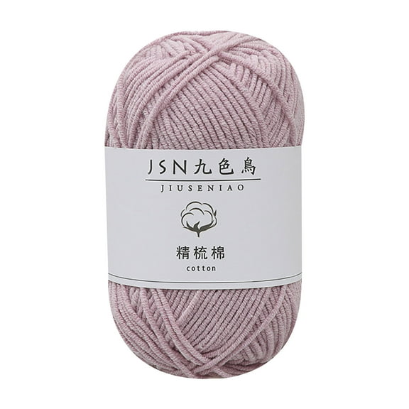 Holloyiver Knitting Cotton Yarn, 1 Roll 4 Strand Woolen Yarn Cotton, Knitting Wool Thread Needlework Supplies for DIY Hand Knitting Baby Wool Craft, Shawl Scarf Crochet Thread Supplies, 50g