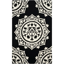 SAFAVIEH Bella Gabriel Abstract Wool Area Rug, Black/Ivory, 6' x 9'