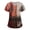 A007- Vermilion, variant on Scrub Top Women Halloween Print V Neck Short Sleeve Work Top for Casual Everyday Wear
