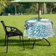 thumbnail image 7 of Coolnut 60" Dahlia Round Tablecloth, Waterproof Spillproof Polyester Fabric Table Cover with Zipper Umbrella Hole for Outdoor Patio Garden Dining Party, 7 of 7
