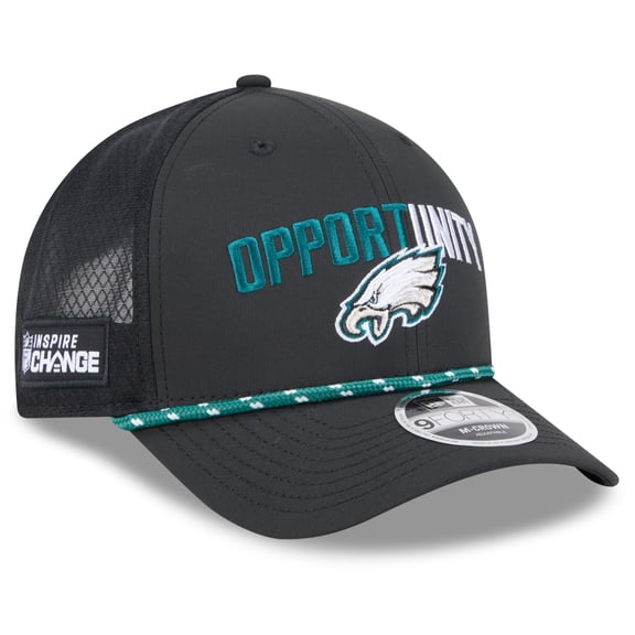 Men's New Era Black Philadelphia Eagles 2025 Inspire Change 9FORTY M-Crown Adjustable Hat