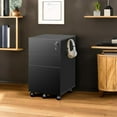 thumbnail image 5 of SEEKOL 3 Drawer File Cabinet with Lock, Small Rolling Filing Cabinet Under Desk, Wood Office Drawers Fits Letter/Legal/A4 Size Folders, Black, 5 of 9