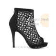 thumbnail image 3 of BLISSFUL STEP Platform Peep Toe Mesh Back Zip Stiletto Heel Sandal for Women Black (Size 7), 3 of 6