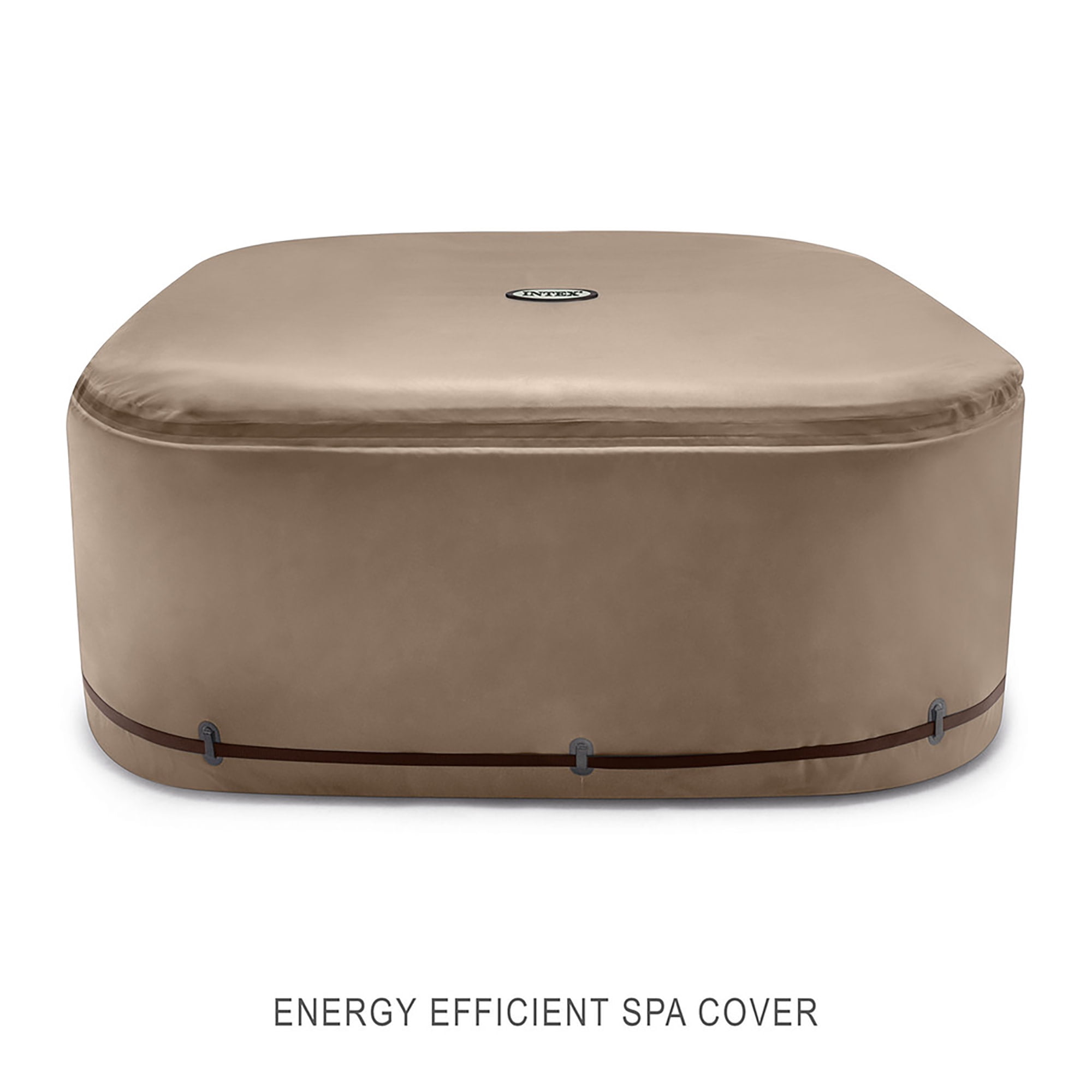 Intex: PureSpa: Chevron Deluxe Inflatable Hot Tub Set - 4 Person - 69" Square Outdoor Heated Bubble Spa, Jet Massage, Cover, Hard Water Treatment