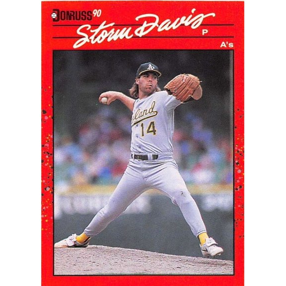 1990 Donruss #479 Storm Davis NM-MT Oakland Athletics Baseball Card ID:5094 Oakland Athletics MLB Baseball Trading Card