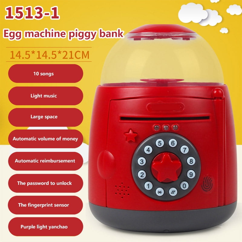 Egg Steamer Shape Piggy Bank Cute Piggy Bank Fingerprint Password Piggy