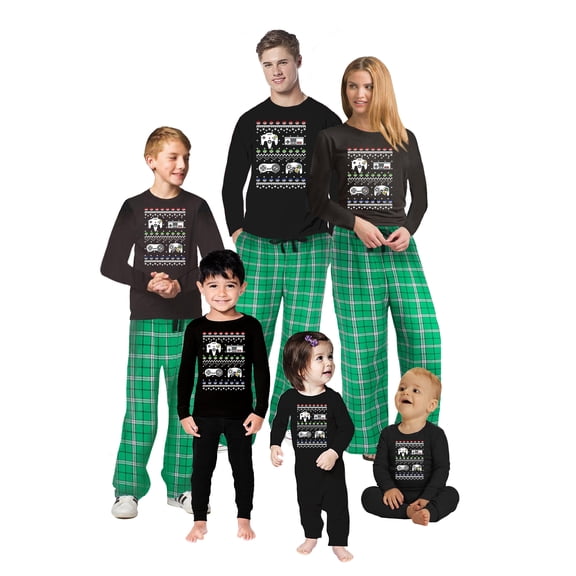 Awkward Styles Family Christmas Pajamas Set Green Gamer Matching Sleepwear