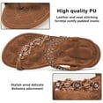 thumbnail image 3 of Atoshopce Summer Womens Flat Sandals Bohemian Beach Thong Sandals Lightbrown 7.5, 3 of 7