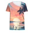 thumbnail image 4 of Fiudx Ofertas de La Semana Top Informal de Primavera y Verano de Manga Corta con Cuello En V para Mujer, 4 of 5