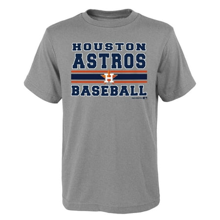 - MLB Houston ASTROS TEE Short Sleeve Boys OPP 90% Cotton 10% Polyester Gray Team Tee 4-18