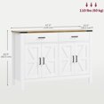 thumbnail image 3 of HOMCOM Buffet avec 2 Tiroirs 2 Armoires de Rangement Armoire Buffet, Blanc, 3 of 10
